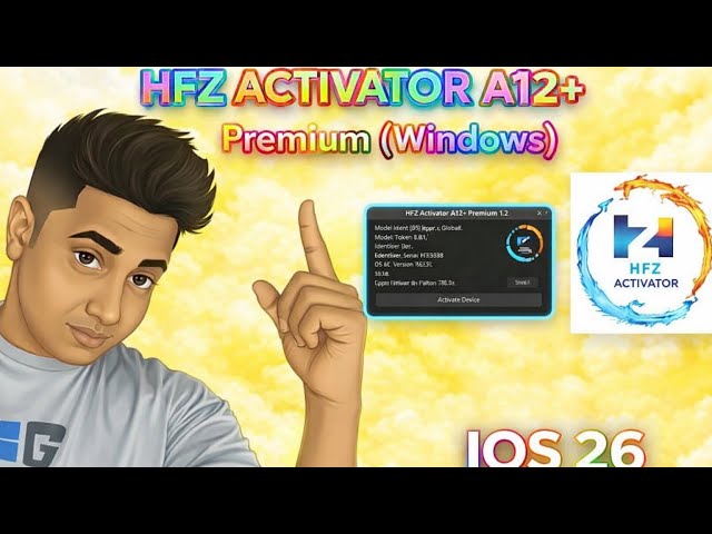 HFZ ACTIVATOR A12 + Premium v1 (windows Tool) one click icloud bypass ios 26