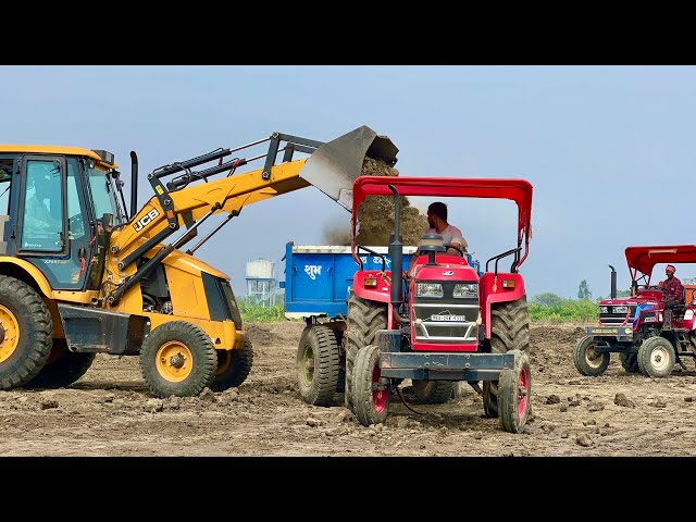 Mahindra Yuvo 575di Mahindra Novo 605 Tractor Trolley Loading Mud Jcb | Jcb Video