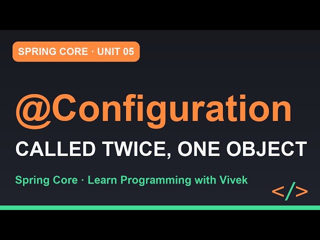 Spring Framework Core: @Configuration and @Bean | Unit 05