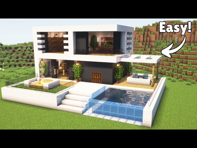 Minecraft Modern House Build Tutorial