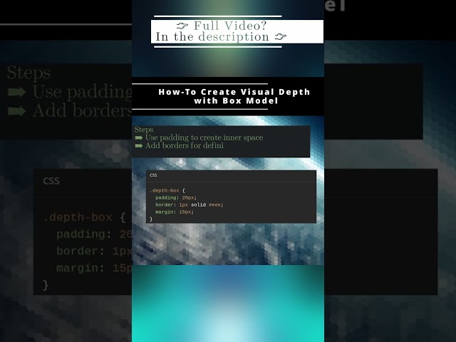 How To Create Visual Depth with Box Model 🎨 CSS 🎨 #shorts #KGRDevShorts #HowToCss #CSS