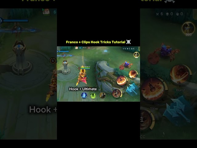Franco + Clips Hook Tricks Tutorial Mobile Legends #franco #ml2b #shortvideo