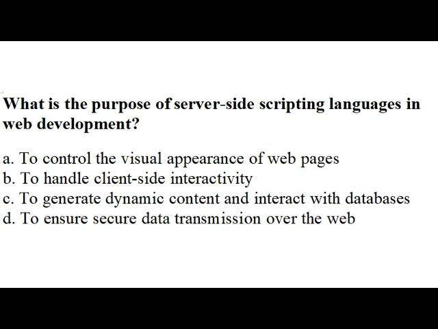 Server-Side Scripting | Web Development