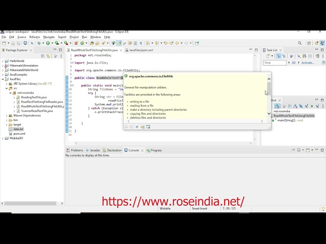How to Read Whole Text File Using FileUtils in Java?
