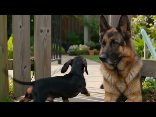 Grumpy German shepherd.