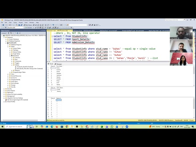 Sql Live Training Session | In vs Join | Not In Vs Left Join | Sql Interview Question