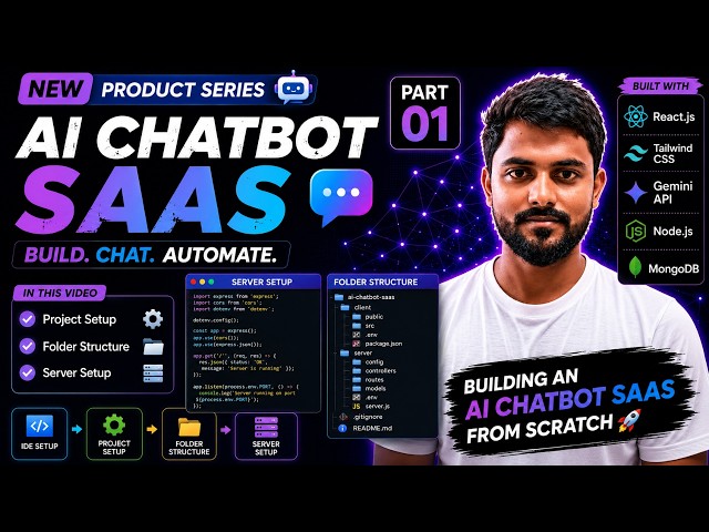 Build an AI Chatbot SaaS with React.js & Gemini API | Project Setup & Folder Structure | Part 01