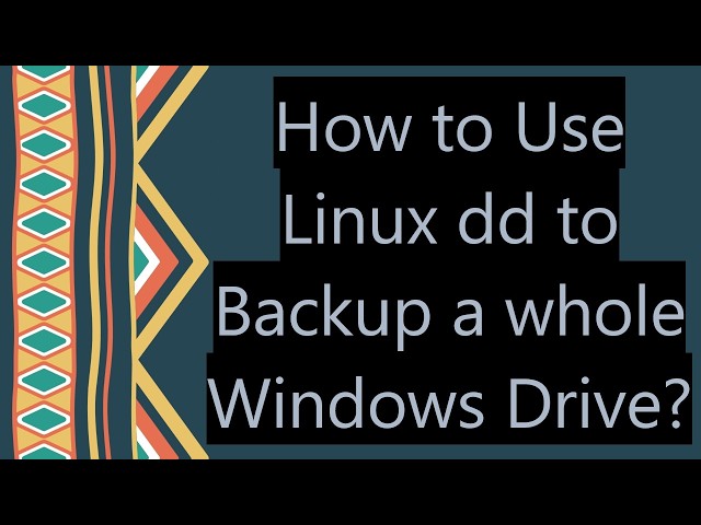 How to Use Linux dd to Backup a whole Windows Drive?