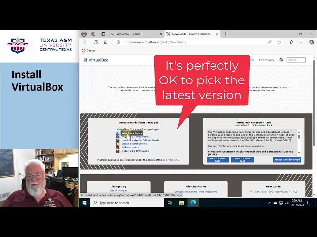 CIS3343 Install VirtualBox