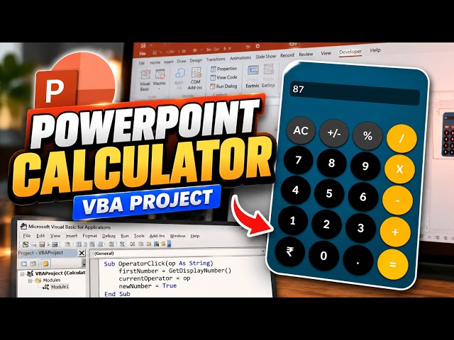 How to Make a Calculator in PowerPoint Using VBA | Complete VBA Project
