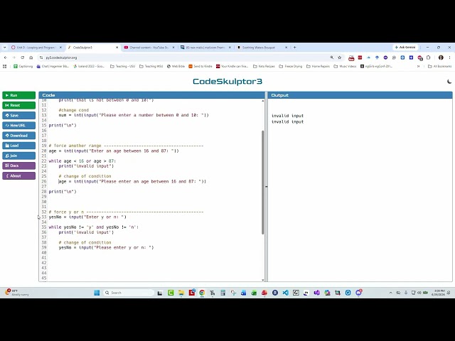 CS1030 M5.U9 Python while loop and data validation