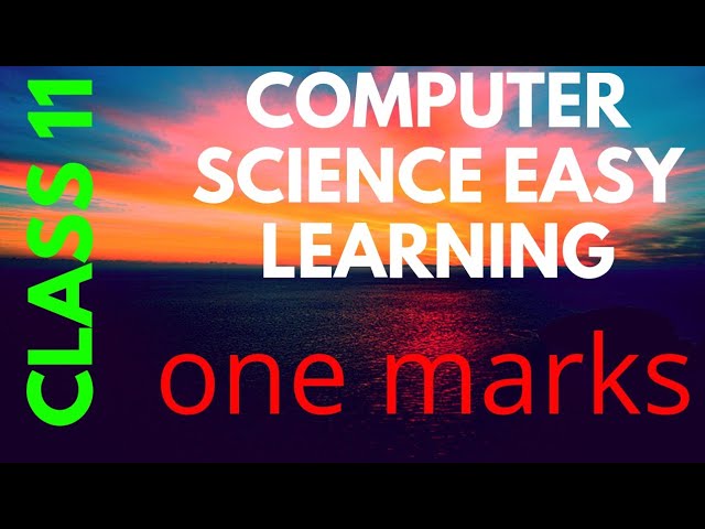 Class 11 Computer applications chapter 13 book back 1 marks