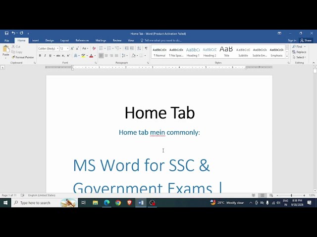 MS Word Home Tab Class - 2 | Font & Clipboard group explain | all exams