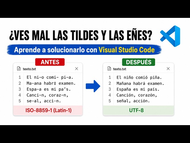¿Ves mal las tildes y las eñes? Soluciónalo con Visual Studio Code