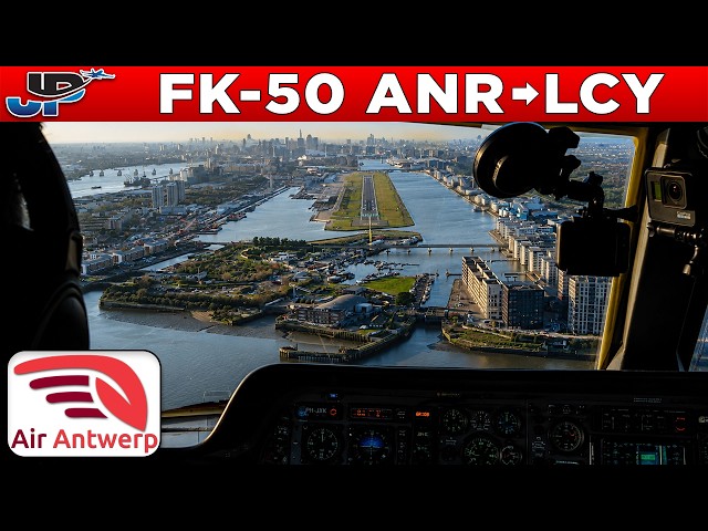 Air Antwerp Fokker 50 Cockpit Antwerp🇧🇪 to London City🇬🇧