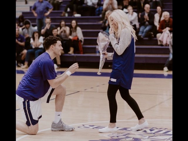 Basketball Player Proposes to GF on Senior Night