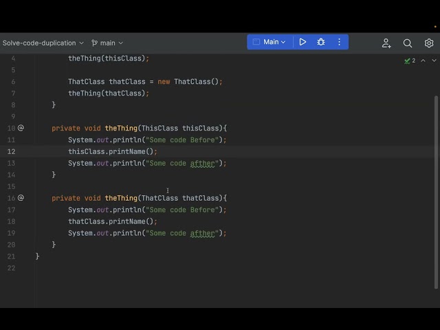 [1] Java Dojo, Solve duplicate code with  Interfaces
