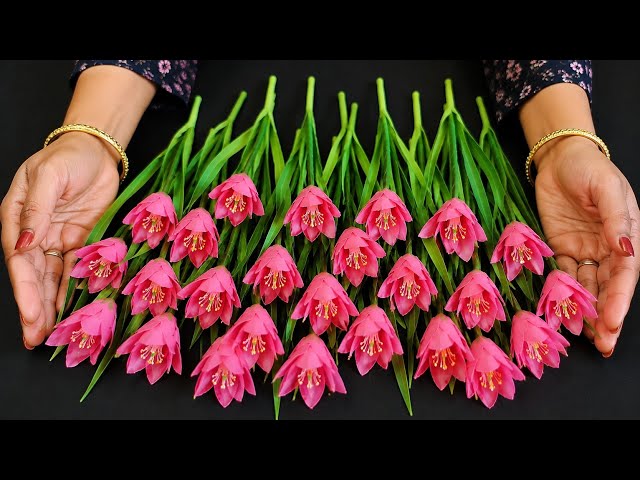 DIY Rain Lily Flower Craft 🌸 | Beautiful Paper Rain Lily Flower | Easy Paper Flower For Home Decor