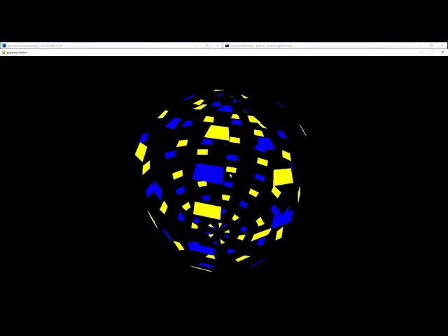 pygame - 3D Sphere Disintegration – Exploding Into Hundreds of Particles