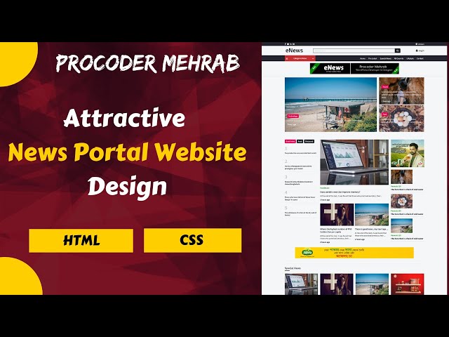 Attractive Responsive News Portal Website Design With HTML & CSS | Procoder Mehrab