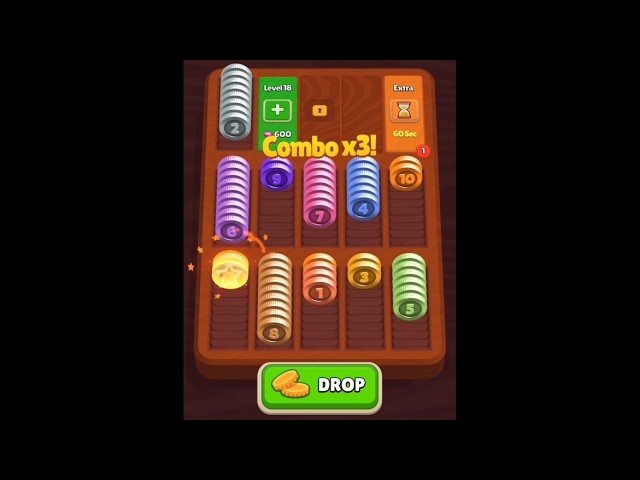 Pocket Sort: Coin Merge Puzzle - Levels 11-15