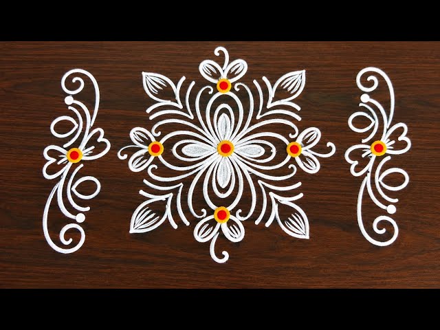 Simple rangoli with borders | Wednesday rangoli | Daily rangoli | rangoli @Rangoli with borders