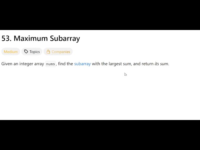 Maximum Subarray  | @faang-academy