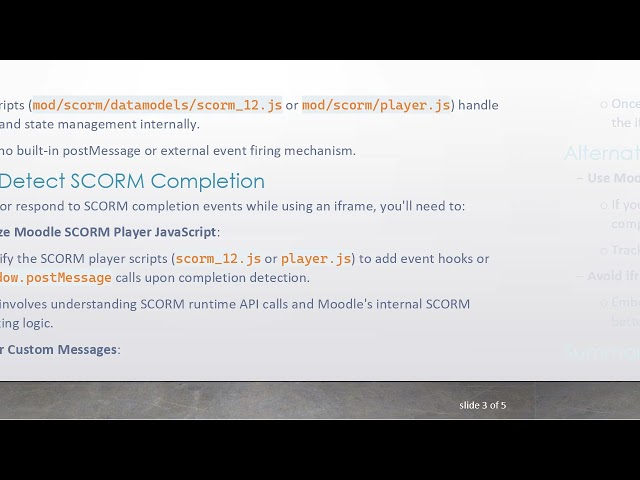 How to Capture SCORM Activity Completion from an iframe in Moodle