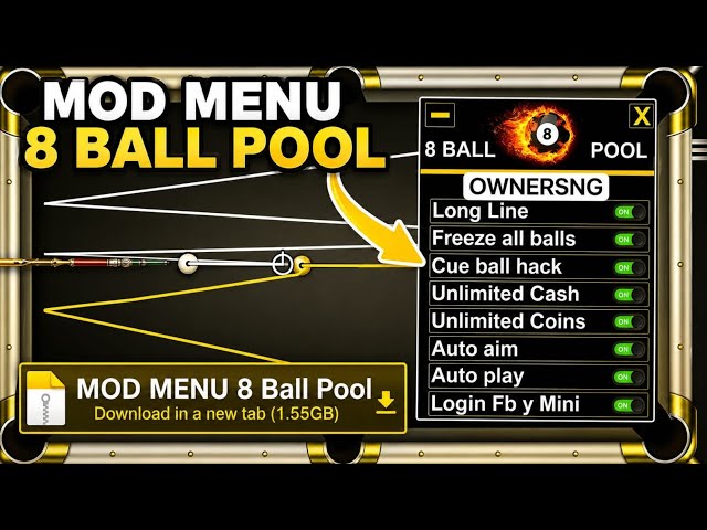 8 BALL POOL MOD MENU APK + LONG LINE + AUTO AIM + ANTIBAN | DOWNLOAD CHEAT 2026 UPDATE