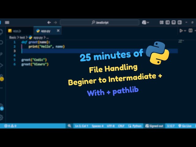 🔥 Master Python File Handling in 25 Minutes! 📂🧠 | Read, Write & Append Files Like a Pro 💻🚀  #python