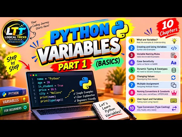 Python Variables in Telugu | Part 1 🔥 | Python for Beginners | @Logicaltrickstutorials 