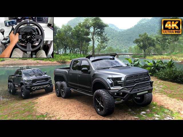 Ford VelociRaptor 6X6 & RAM TRX 6x6 |OFFROAD CONVOY| Forza Horizon 5 | Thrustmaster T300RS gameplay