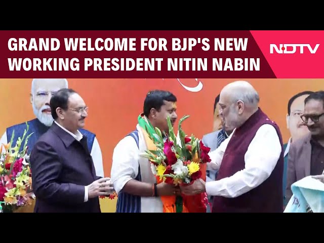 Nitin Nabin News | Grand Welcome For BJP's New Working President Nitin Nabin At Headquarters