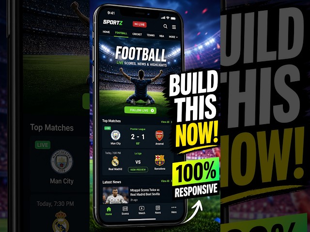 Sports Parallax Website | HTML & CSS Complete Tutorial Hindi | Client-Ready Responsive Project