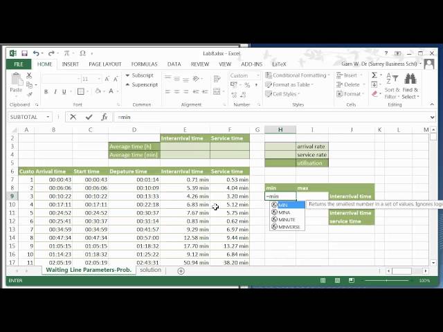 IMS-Lab8: Introduction to Management Science - Waiting line system