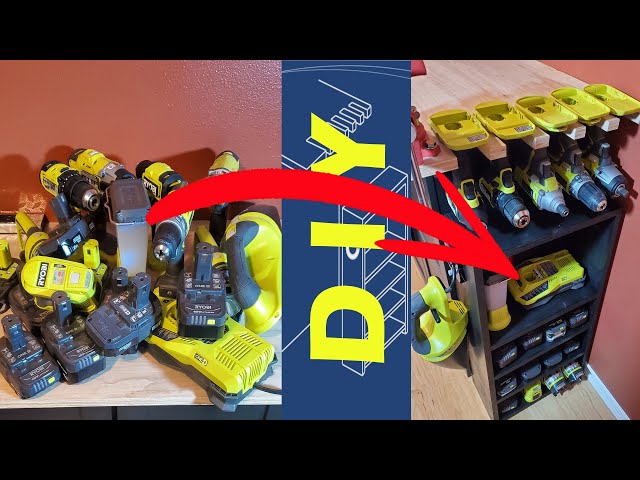 DIY RYOBI Custom Cordless Power Tool Storage - Charging Station HOWTO