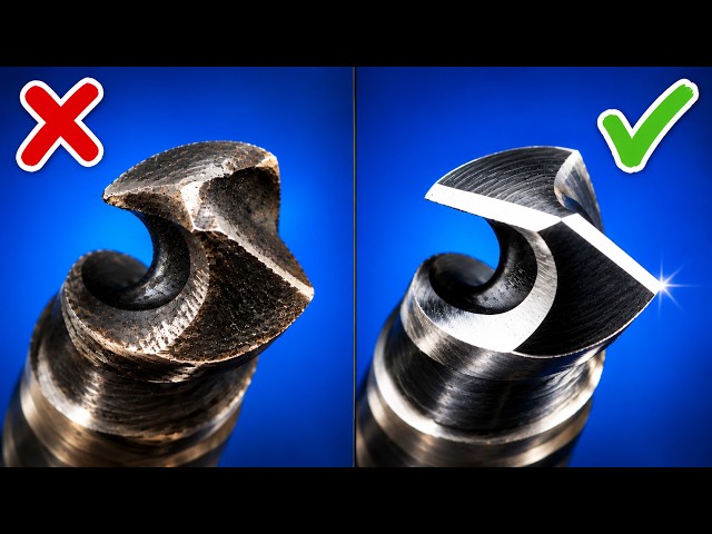 Razor-Sharp DRILL BITS in 1 Minute! Just Use a METAL BAR This Way! 😱
