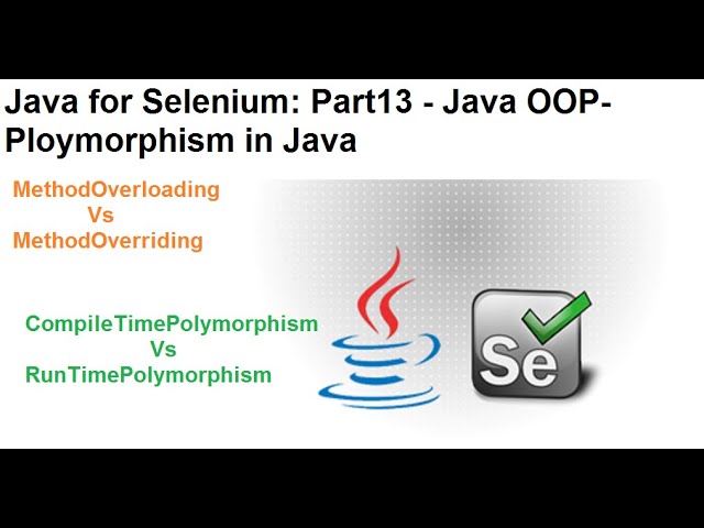 Java for Selenium | Part13 | What is Polymorphism In Java