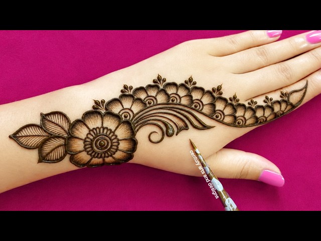 Easy stylish back hand mehndi design | Beautiful simple mehndi | Mehndi ka design | mehndi design