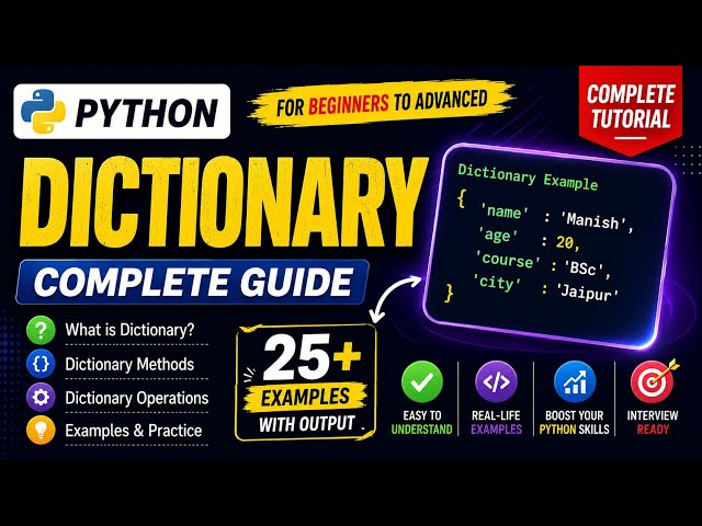Python Dictionary Tutorial in Hindi 🔥 | Complete Dictionary Guide for Beginners to Advanced |