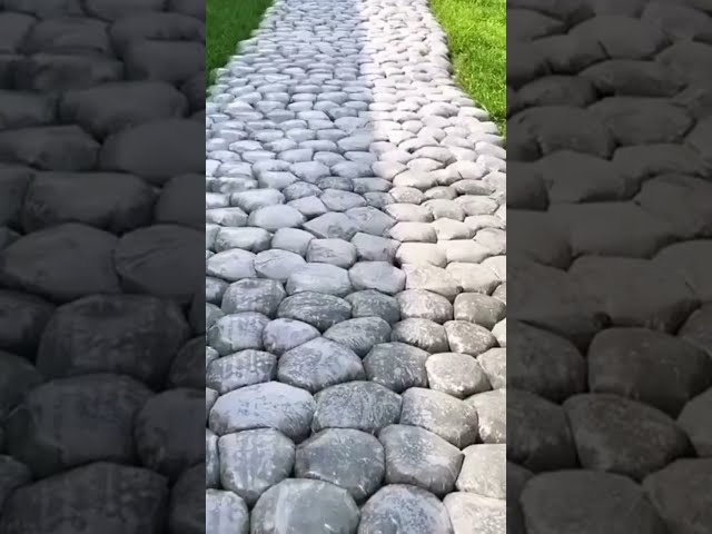 CEMENT PEBBLE STONE WALK THROUGH WAY DESIGN TUTORIAL #SHORTS #DIY