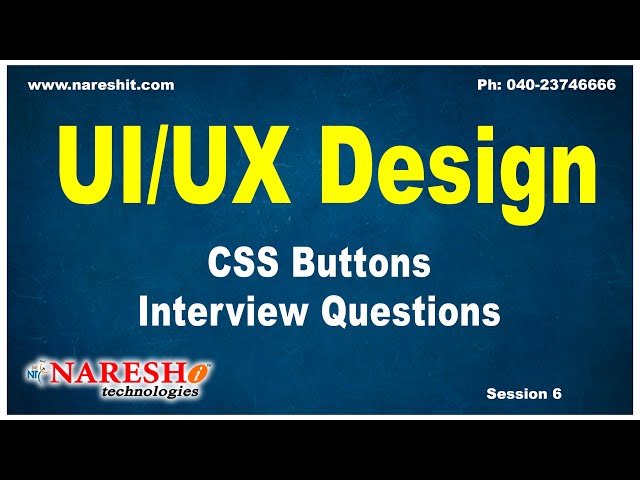 Session: 6 | CSS Buttons Interview Questions | CSS Tutorials | Web Technologies Tutorial