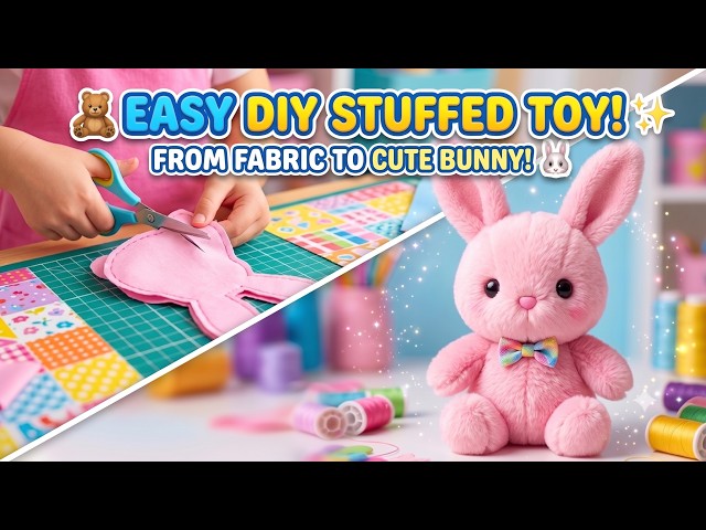 How to Make a Cute DIY Stuffed Plush Bunny Toy 🧸✨