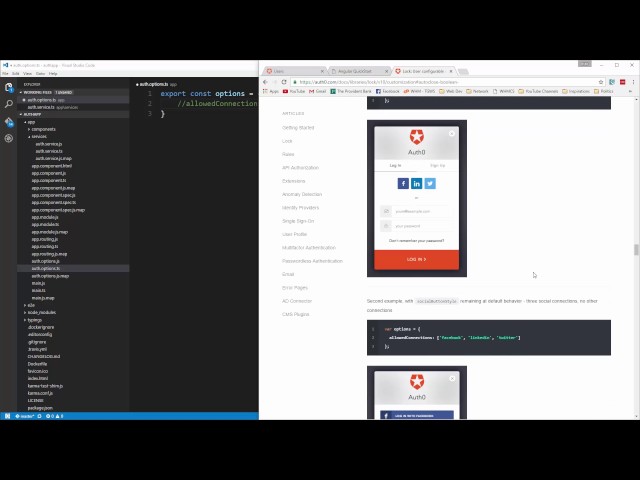Learn to build an Auth0 App using Angular 2 - Auth0 Options