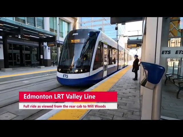 Ride Along The Full Edmonton Light Rail Valley Line - Rear View Experience