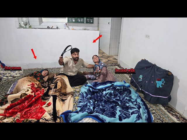 The husband prevented his second wife from sleeping next to him and threw her into his tent.