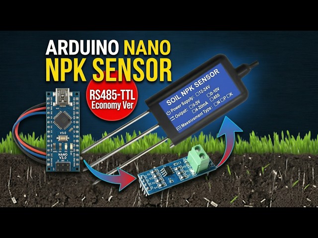 NPK SOIL SENSOR With Arduino NANO & RS485-TTL Economy version