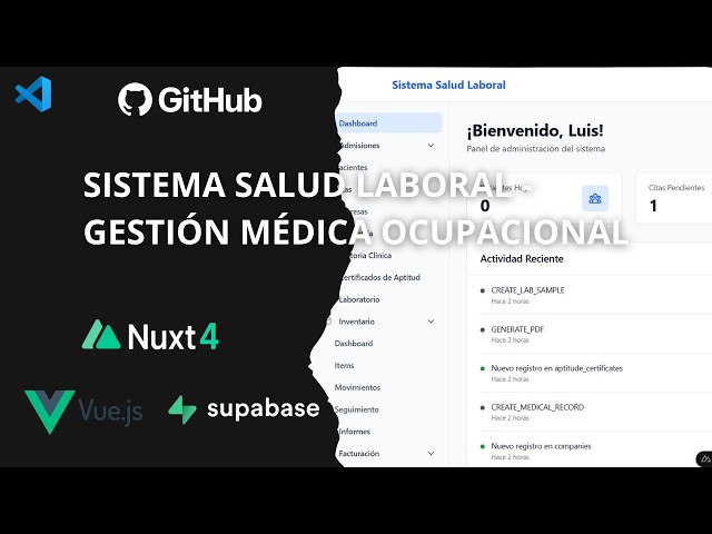 Sistema Gestión Médica Ocupacional con Nuxt 4 y Supabase | Proyecto Open Source Completo