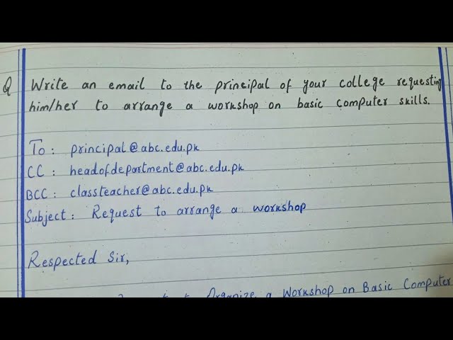 Email to principal for workshop on basic computer skills| @My Attainments795