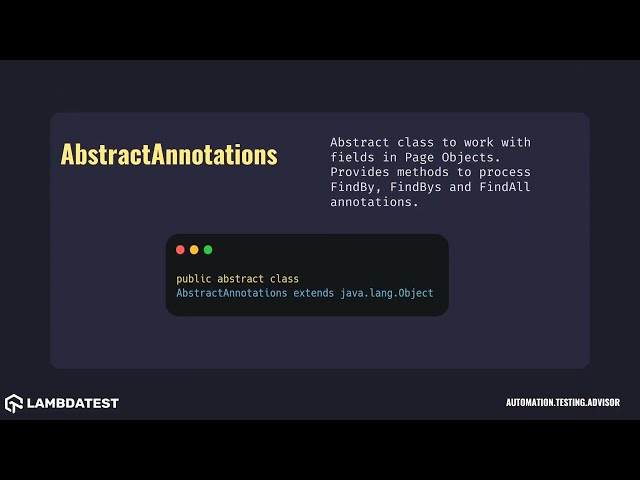 org openqa selenium support pagefactory AbstractAnnotations with examples